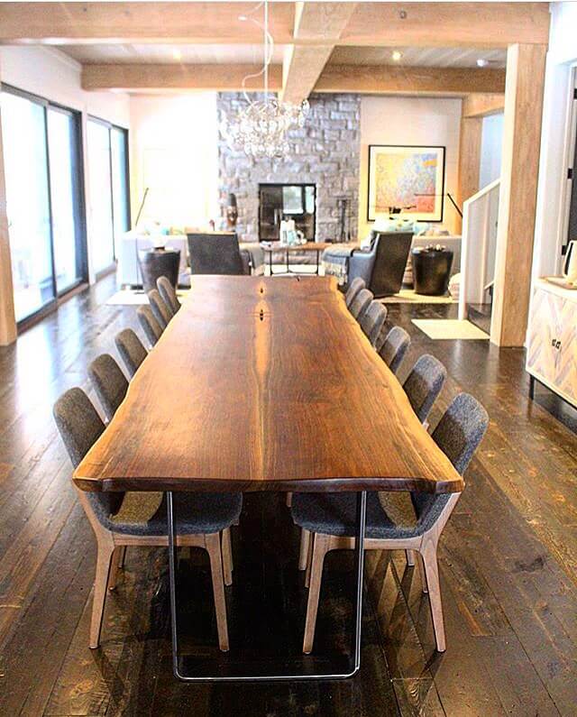 live edge walnut dining table luxury home new york