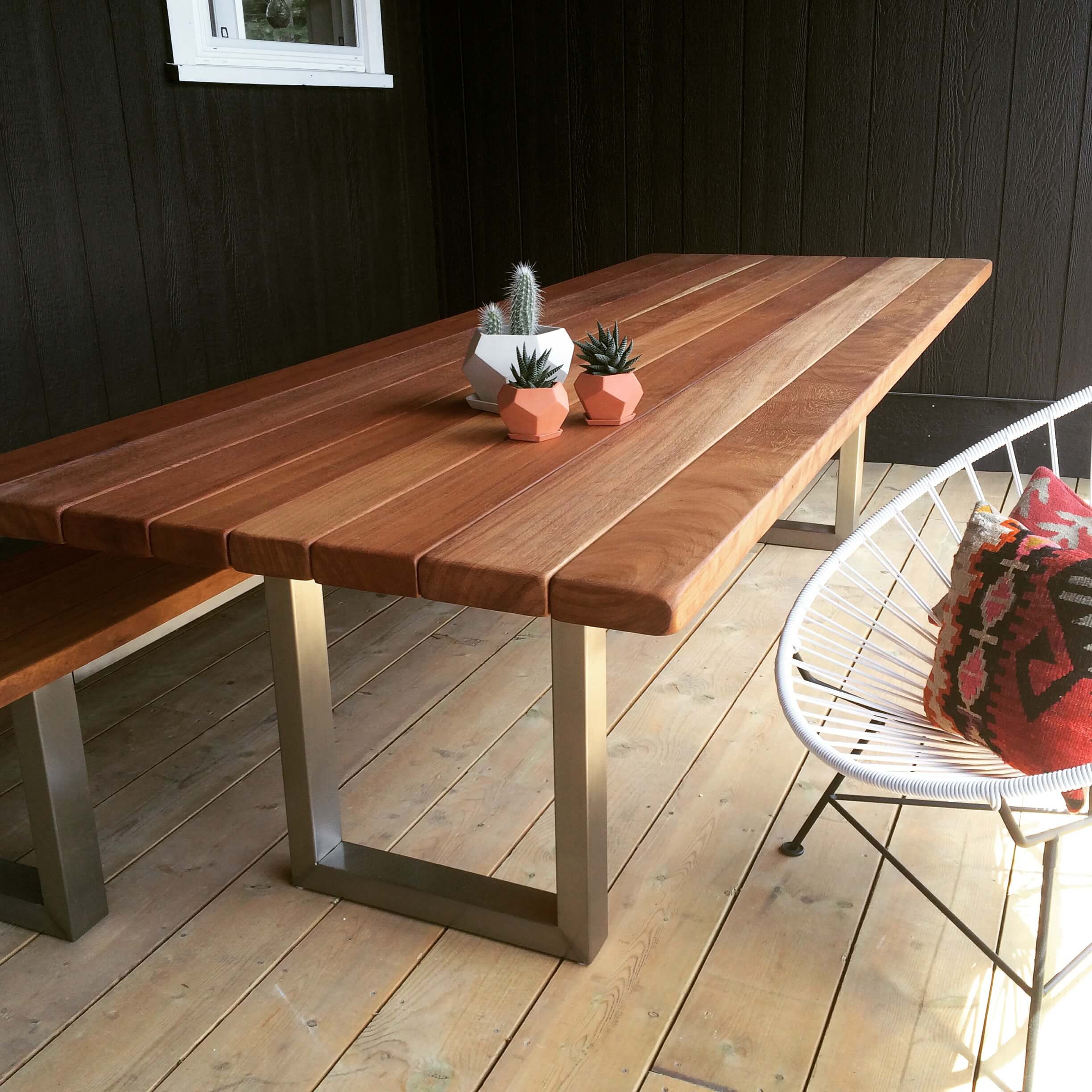teak outdoor table made in Muskoka