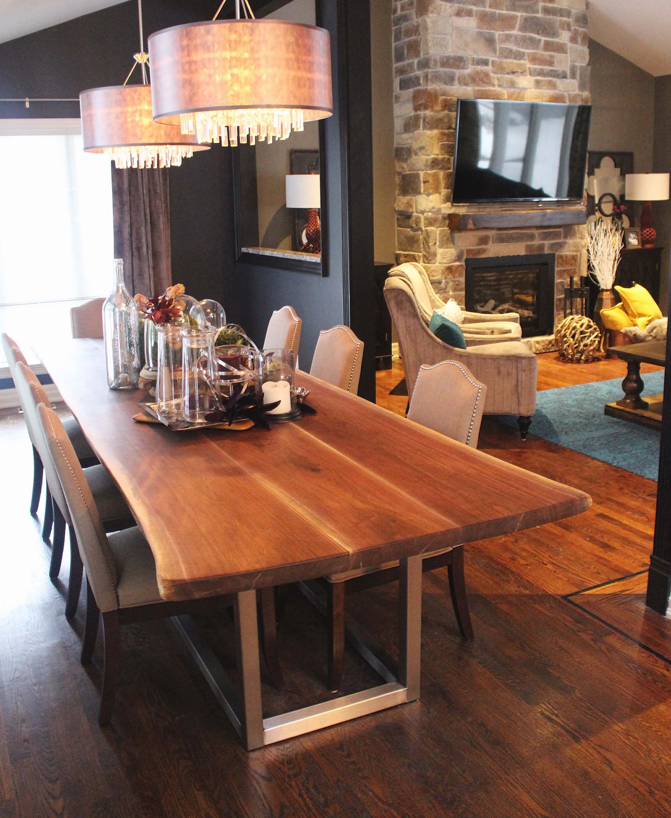 Live edge black walnut table on The Property Brothers