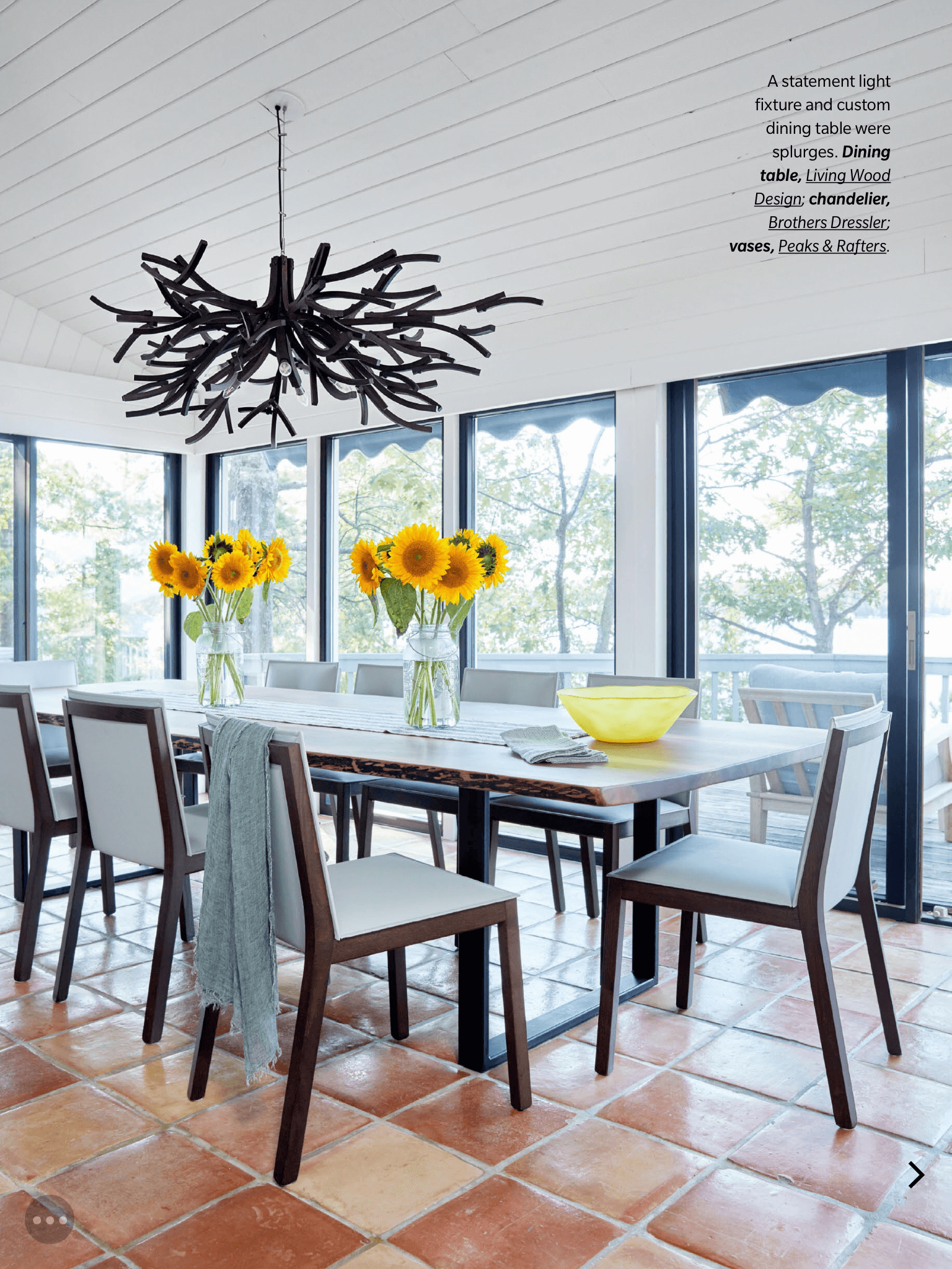 live edge black walnut dining table living wood design house & home magazine muskoka cottage