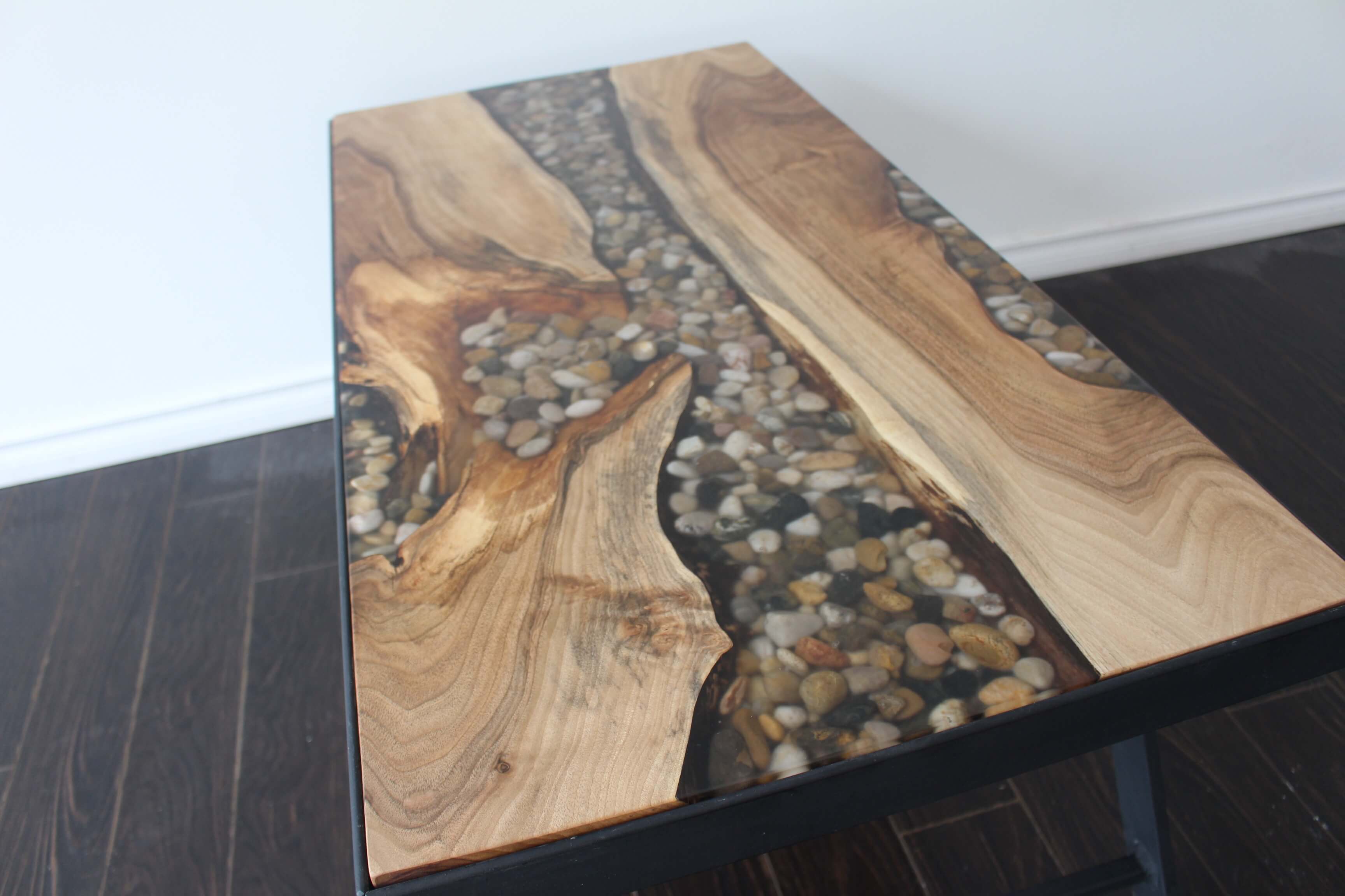 english walnut pebble river table